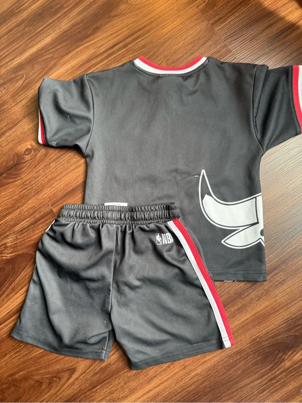NBA Chicago Bulls Black Red Kids Matching Set
